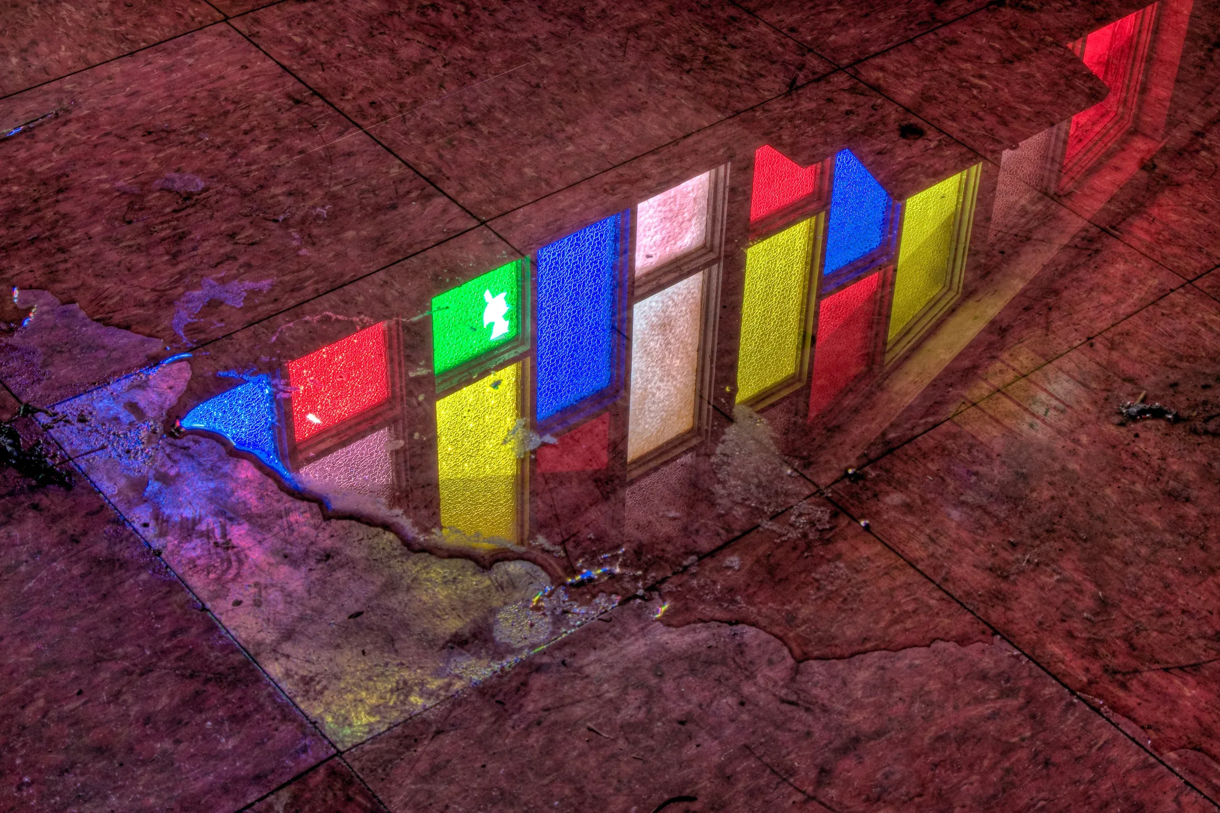 Stairway in decayed building