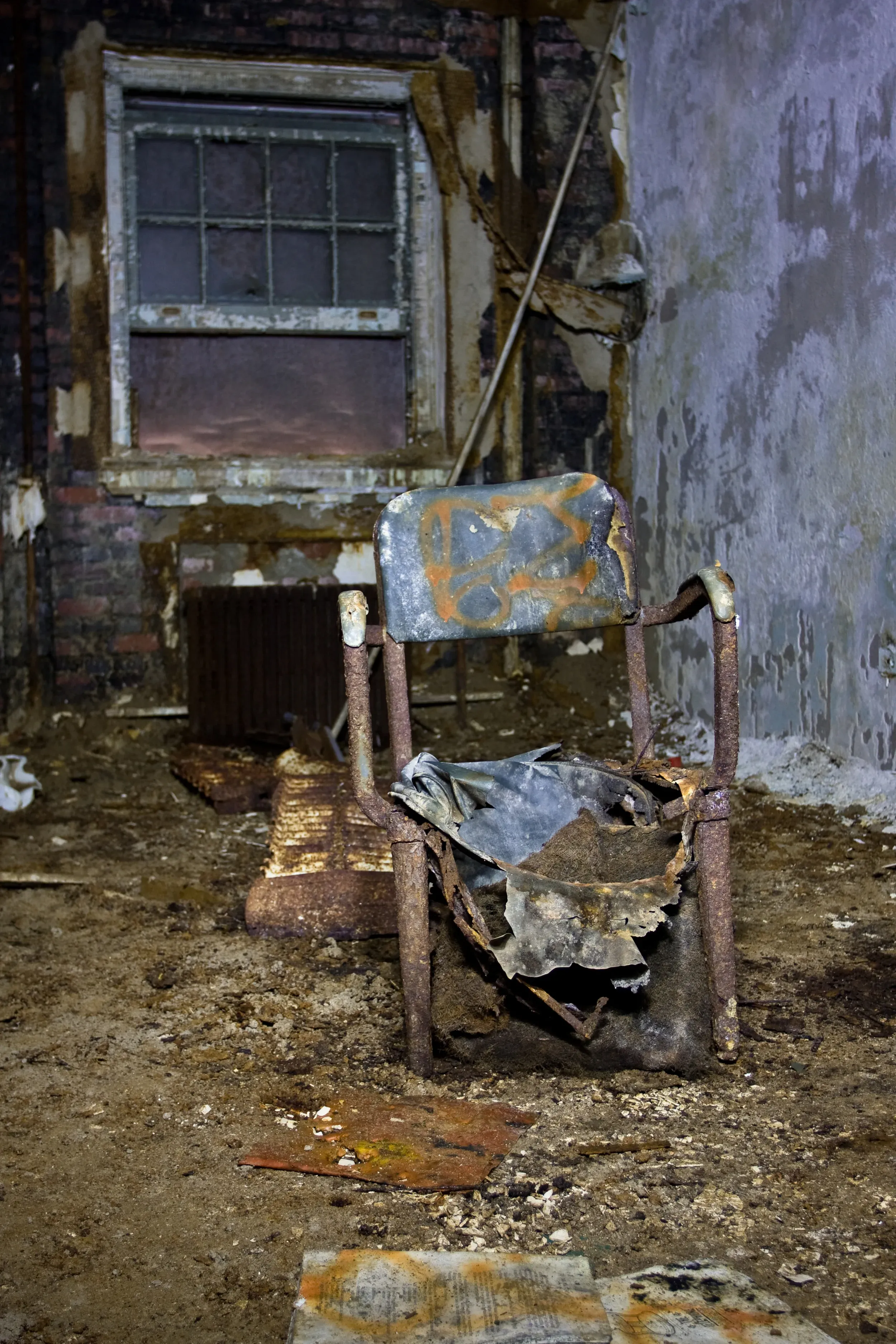 Solitary chair in empty room