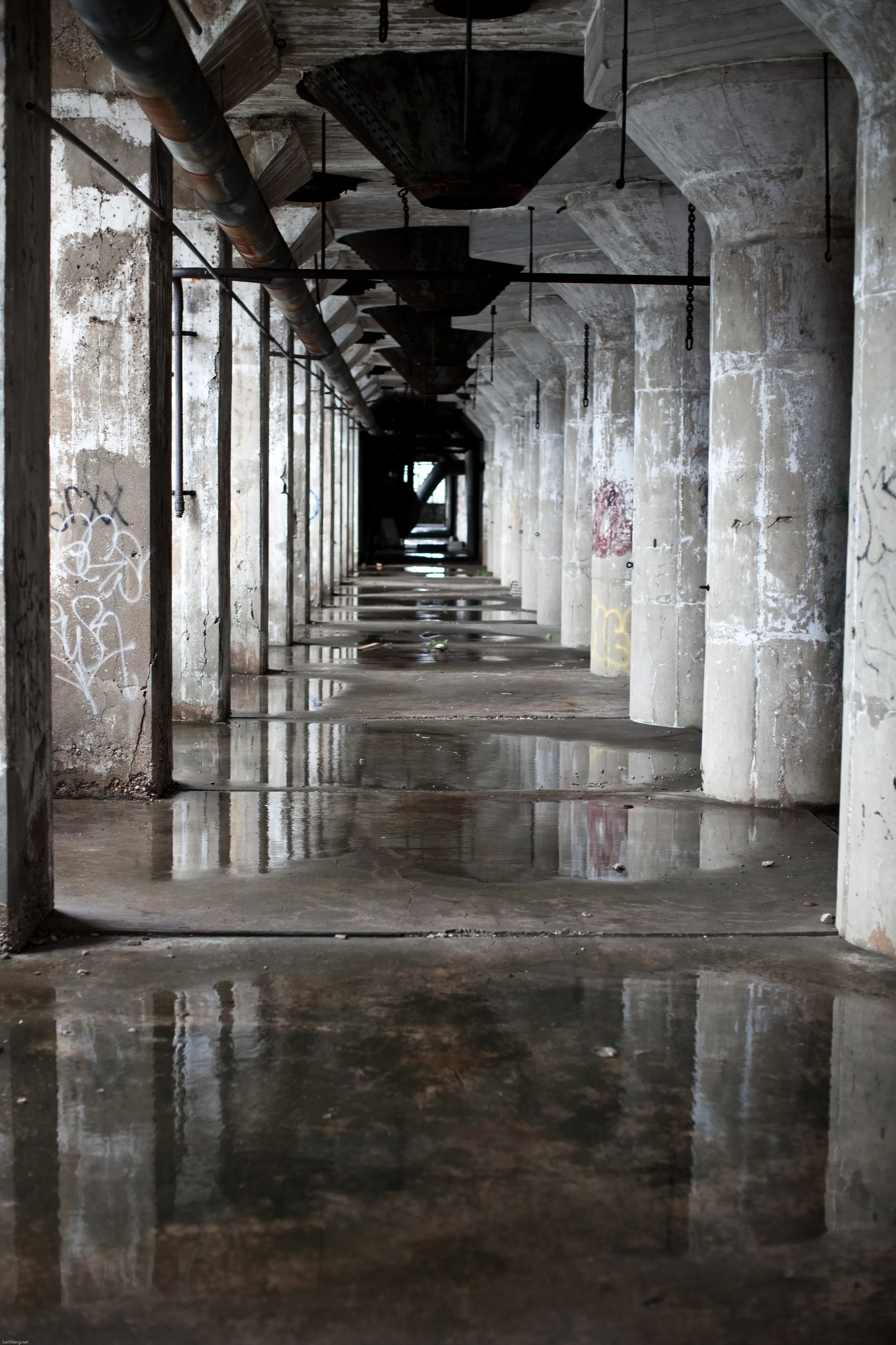 Pillars in abandoned structure