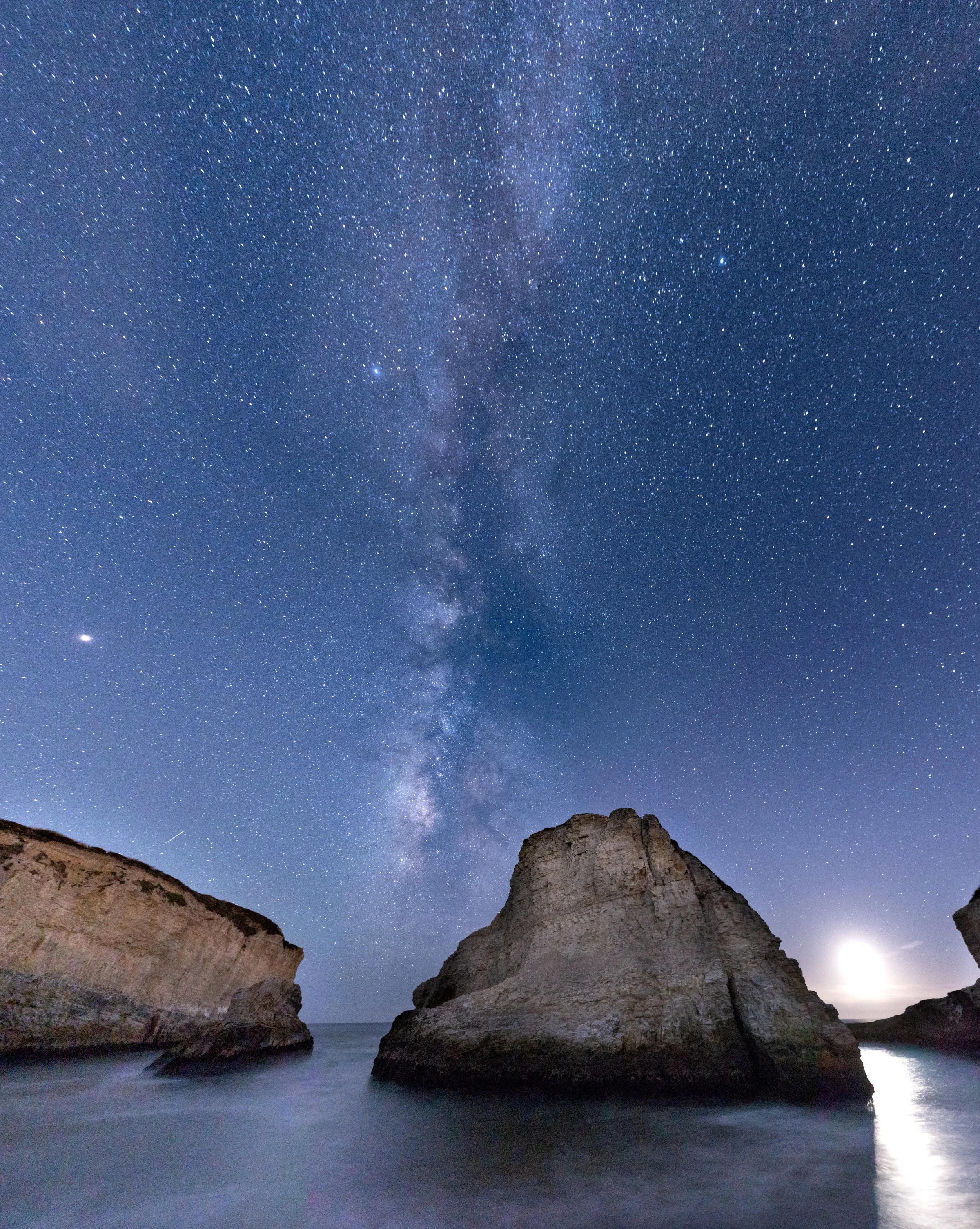 Coastal panorama under stars